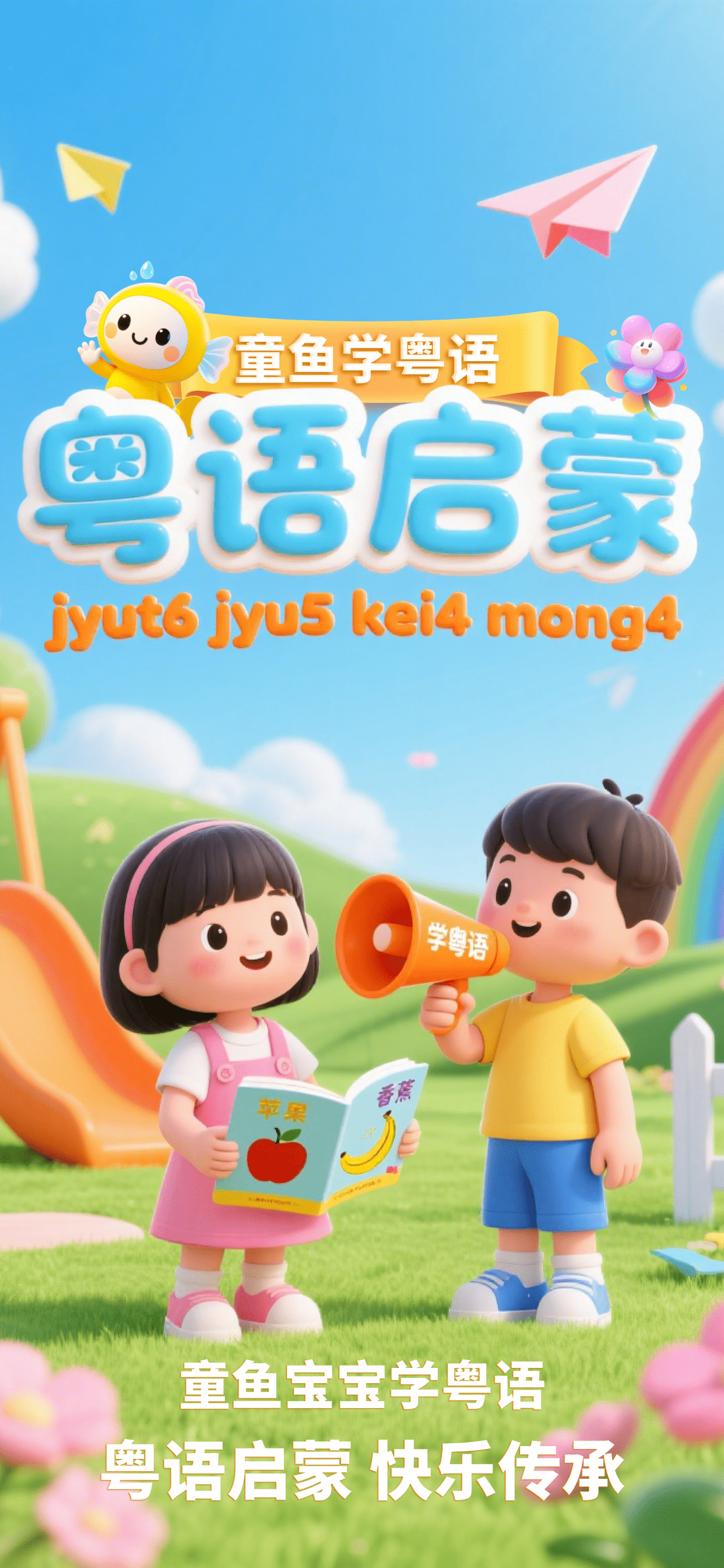 童鱼宝宝学粤语app幼儿粤语启蒙儿歌动画学习画面