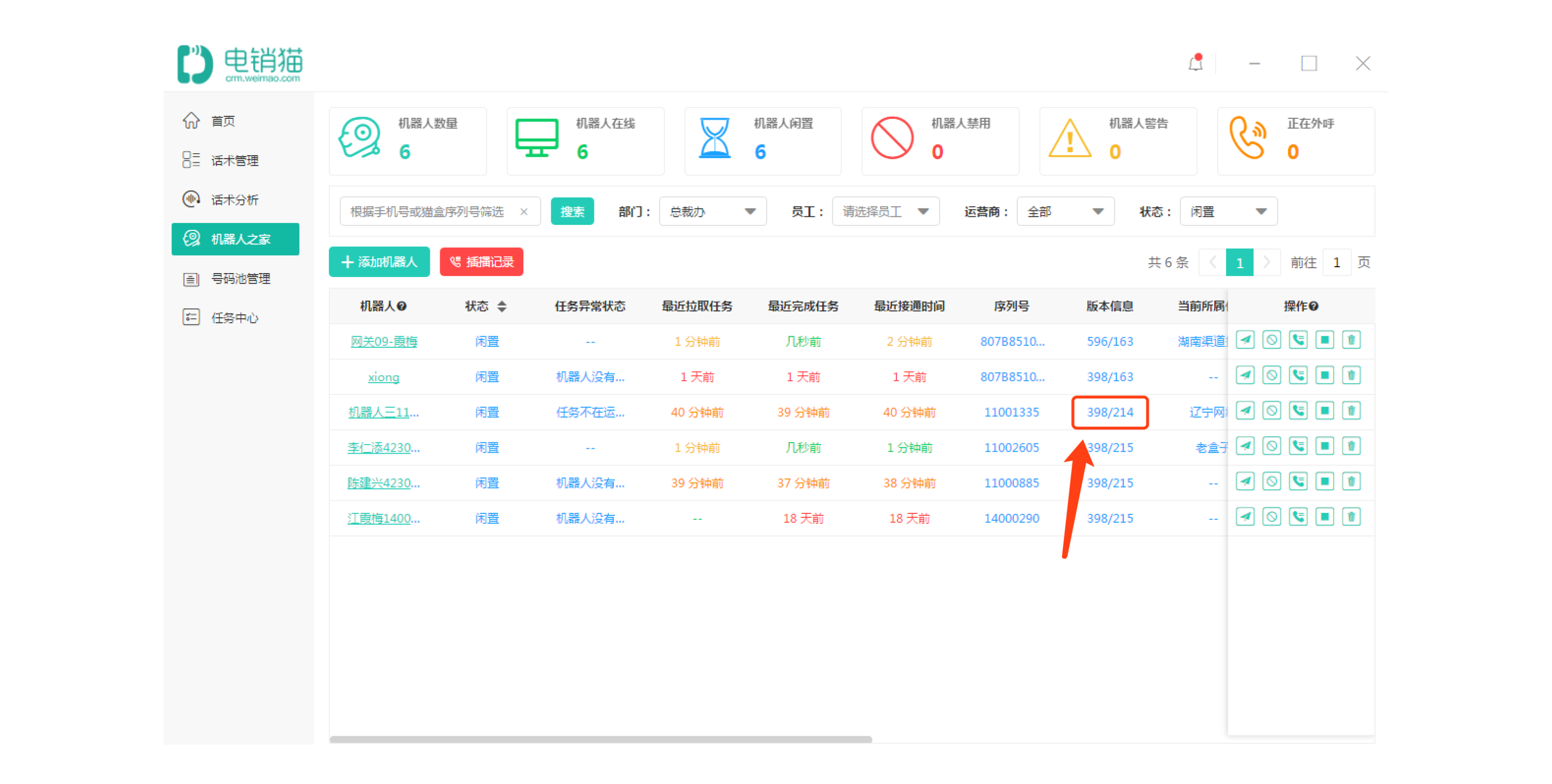 电销猫外呼系统号码池轮换与线路调度后台截图