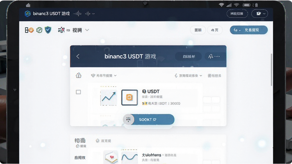 binanc3 USDT 游戏 充值提现流程截图 平台界面展示