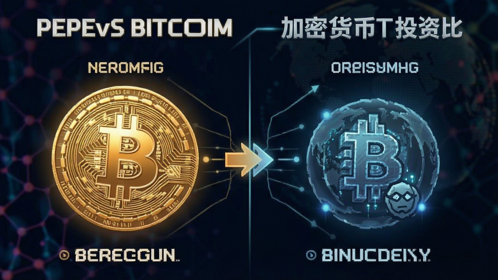 Pepevs比特币 两种加密货币投资对比概念图