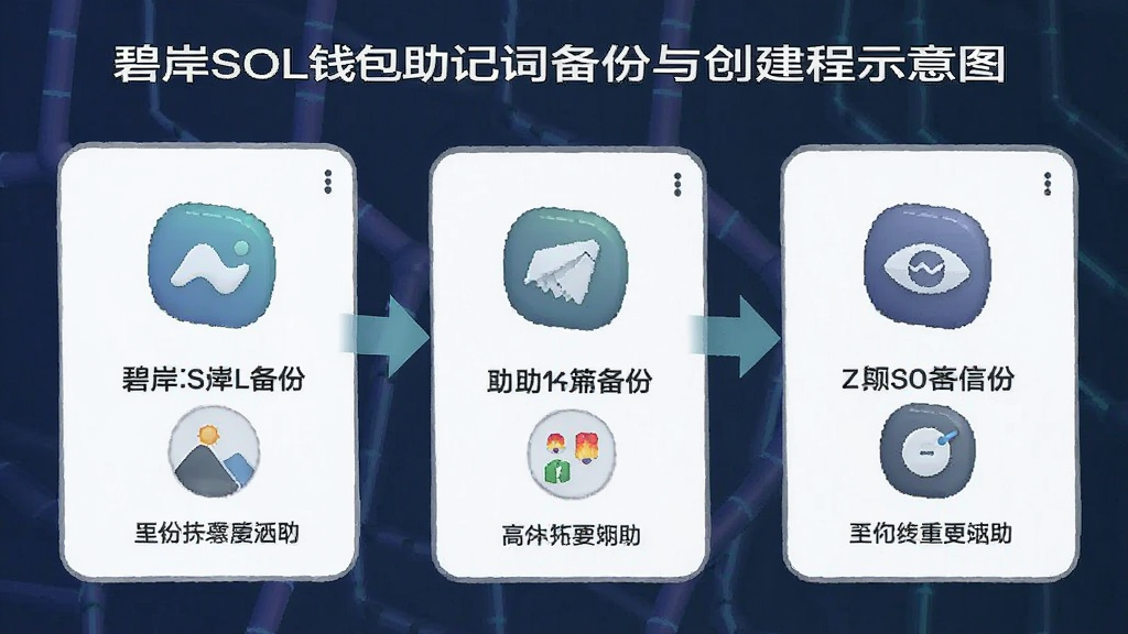 碧岸SOL钱包助记词备份与创建流程示意图
