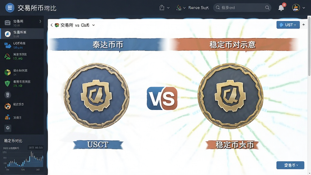 USDTvs泰达币 交易所界面截图 稳定币对比示意