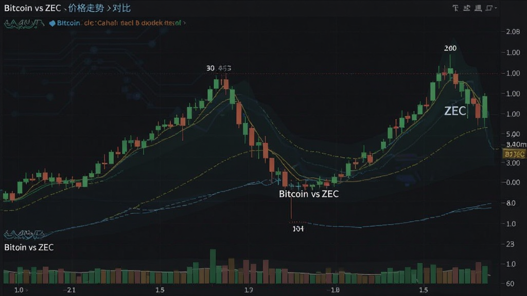 比特币vsZEC 价格走势K线对比图