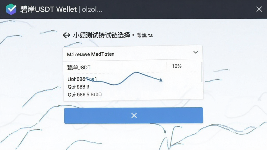 碧岸USDT钱包转账小额测试与链选择界面截图