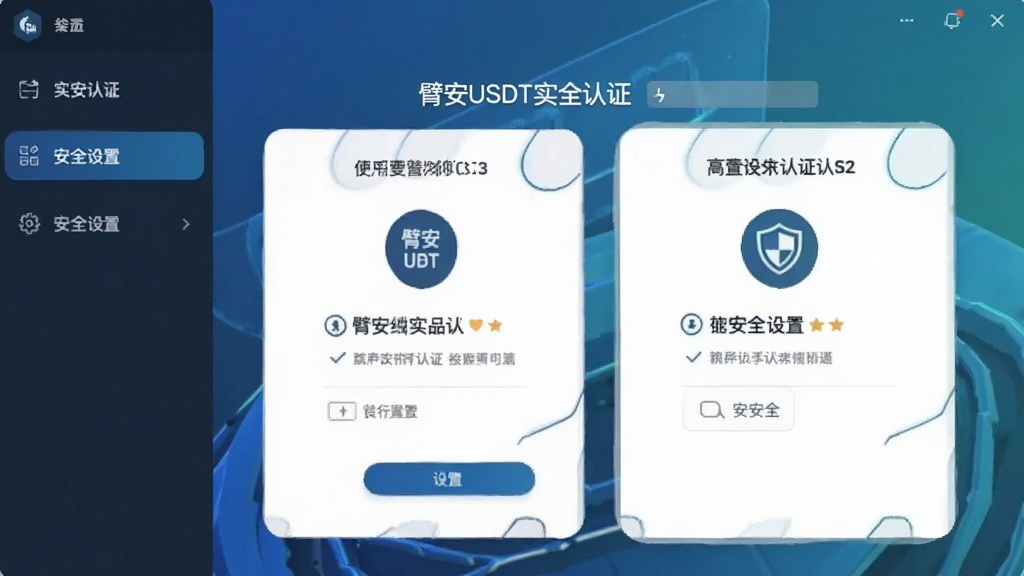 臂安USDT实名认证与安全设置界面