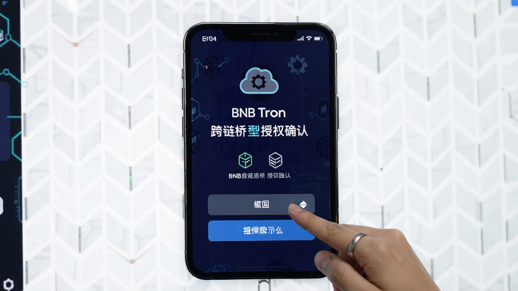 BNB Tron跨链桥授权确认页面操作示意
