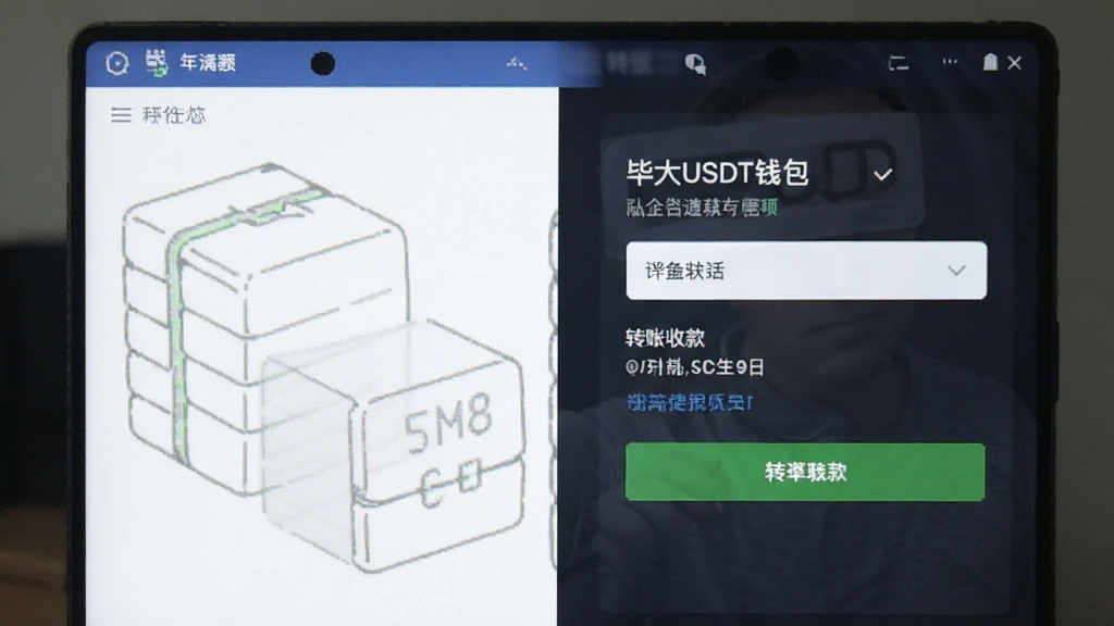 毕安USDT钱包转账收款操作界面截图