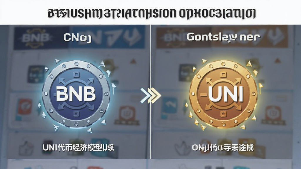BNB和UNI代币经济模型与用途对比示意图