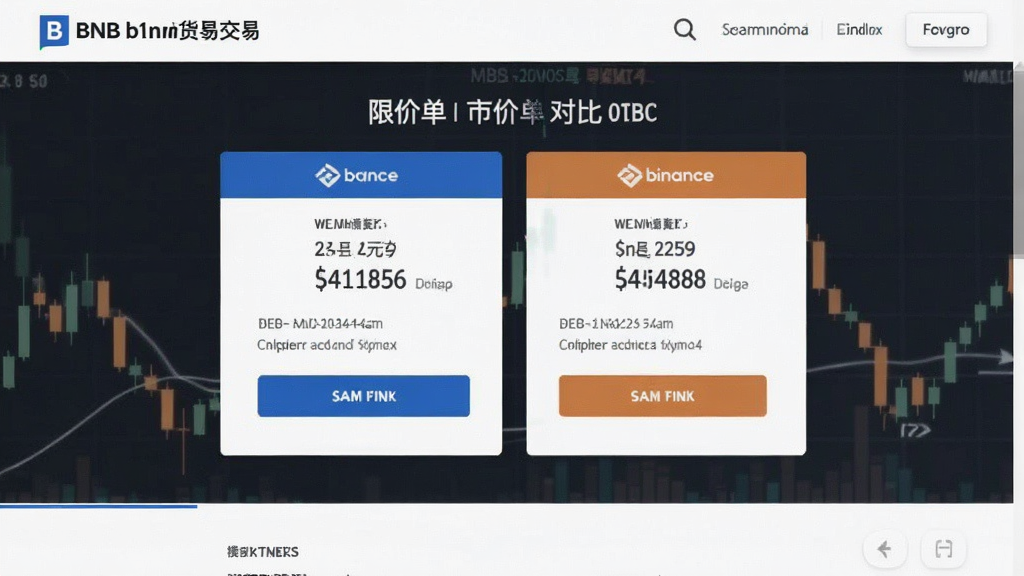 BNB b1nance 现货交易下单页面 限价单市价单对比