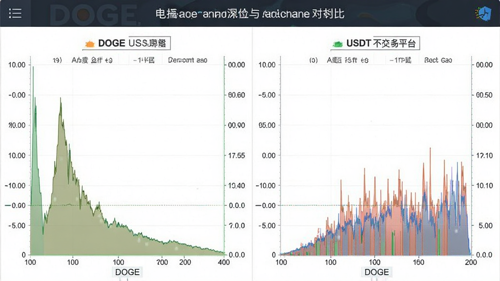 DOGE和USDT交易平台盘口深度与成交量对比图