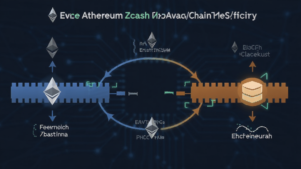 以太坊 Zcash 隐私跨链技术示意图 展示两条链交互流程