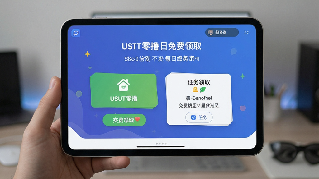 USDT零撸每日免费领取的签到与任务界面